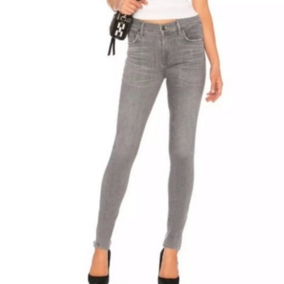 Citizens Of Humanity Denim - Citizens of Humanity High Rise Skinny Gray Stretch Denim Jeans Rocket 27